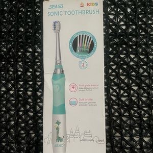 Seago Sonic Toothbrush Lead Lights Battery Operated 2 Minute Timer Pink & White